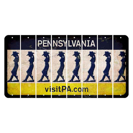 Pennsylvania vistiPA Cut License Plate Strips (Set of 8) Cowgirl - Leaning