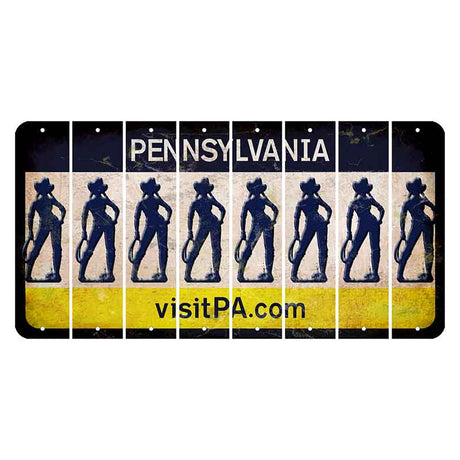 Pennsylvania vistiPA Cut License Plate Strips (Set of 8) Cowgirl