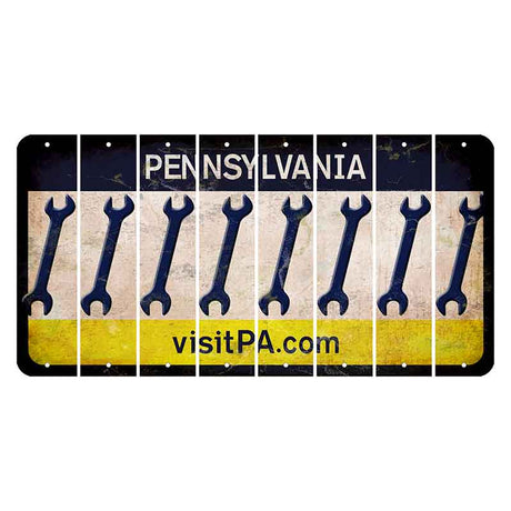 Pennsylvania vistiPA Cut License Plate Strips (Set of 8) Wrench