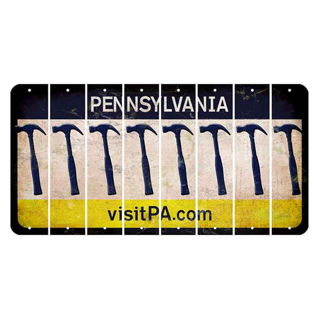 Pennsylvania vistiPA Cut License Plate Strips (Set of 8) Hammer