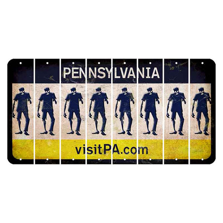 Pennsylvania vistiPA Cut License Plate Strips (Set of 8) Zombie