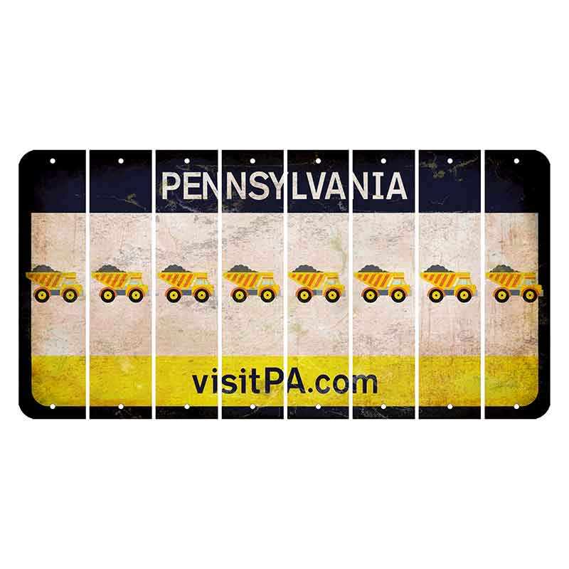 Pennsylvania vistiPA Cut License Plate Strips (Set of 8) Dump Truck