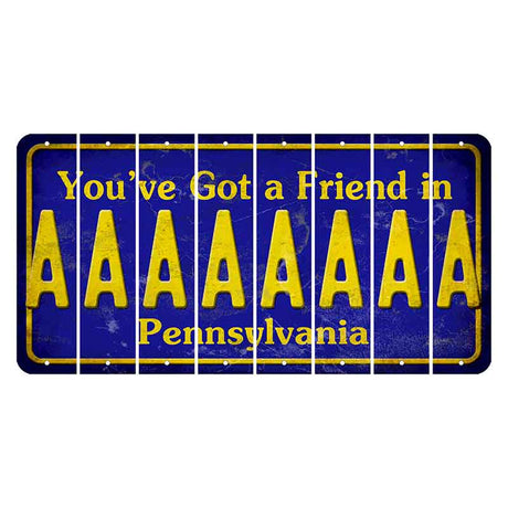 Pennsylvania Youve Got a Friend Cut License Plate Strips (Set of 8) A