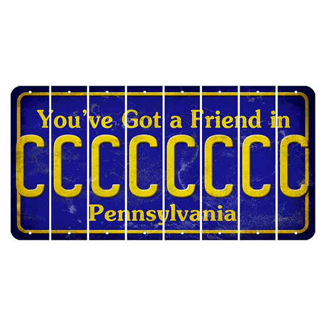 Pennsylvania Youve Got a Friend Cut License Plate Strips (Set of 8) C