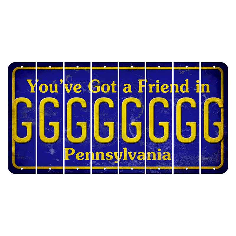 Pennsylvania Youve Got a Friend Cut License Plate Strips (Set of 8) G