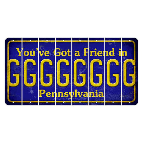 Pennsylvania Youve Got a Friend Cut License Plate Strips (Set of 8) G