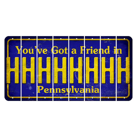 Pennsylvania Youve Got a Friend Cut License Plate Strips (Set of 8) H