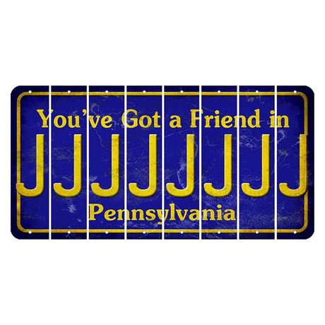 Pennsylvania Youve Got a Friend Cut License Plate Strips (Set of 8) J