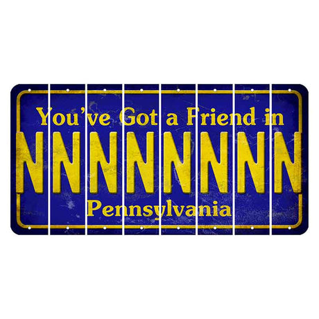 Pennsylvania Youve Got a Friend Cut License Plate Strips (Set of 8) N