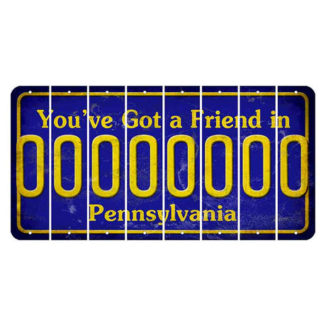 Pennsylvania Youve Got a Friend Cut License Plate Strips (Set of 8) O