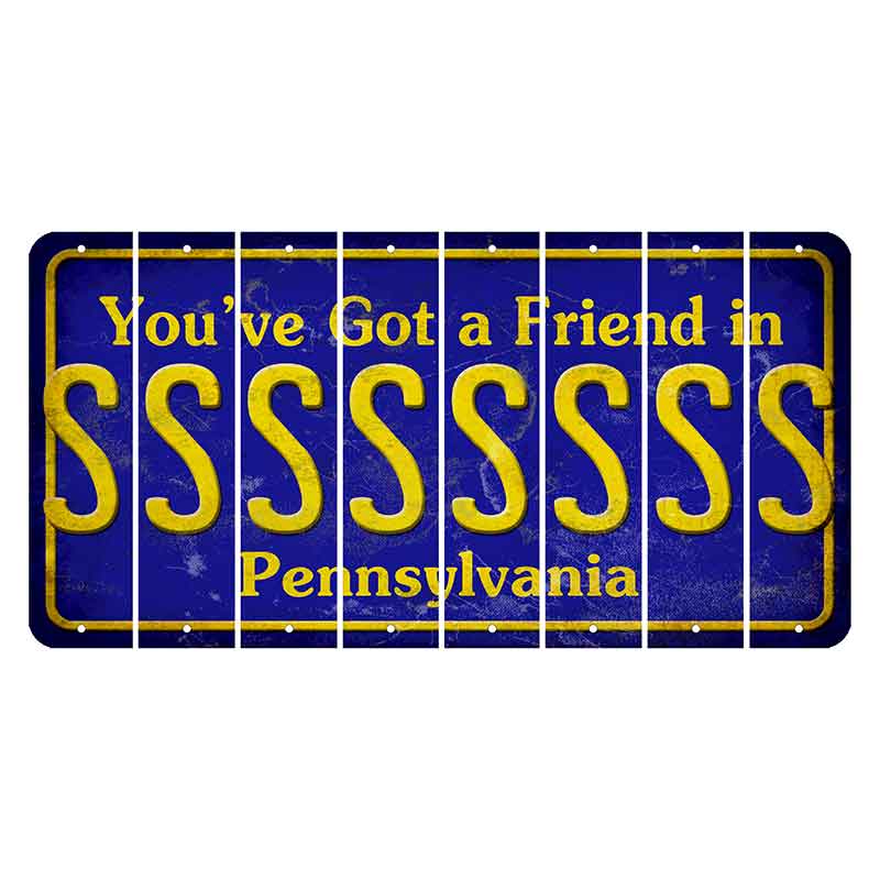 Pennsylvania Youve Got a Friend Cut License Plate Strips (Set of 8) S