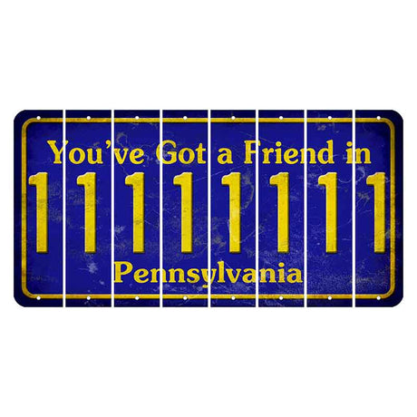 Pennsylvania Youve Got a Friend Cut License Plate Strips (Set of 8) 1