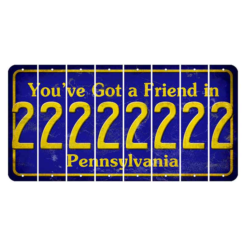 Pennsylvania Youve Got a Friend Cut License Plate Strips (Set of 8) 2