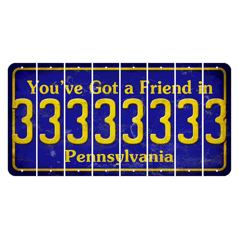 Pennsylvania Youve Got a Friend Cut License Plate Strips (Set of 8) 3