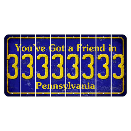 Pennsylvania Youve Got a Friend Cut License Plate Strips (Set of 8) 3