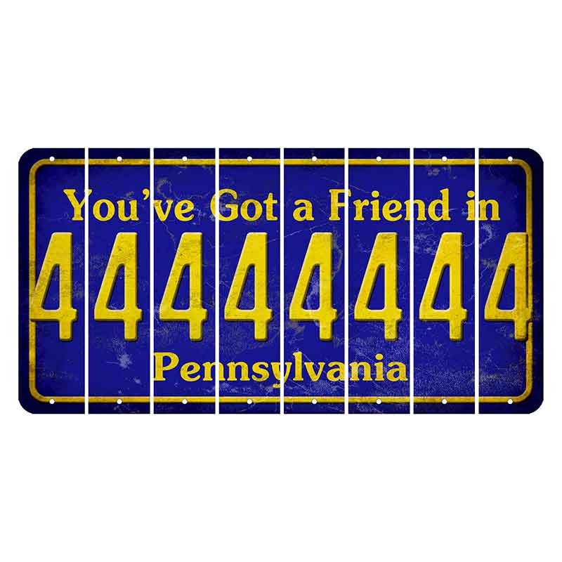 Pennsylvania Youve Got a Friend Cut License Plate Strips (Set of 8) 4