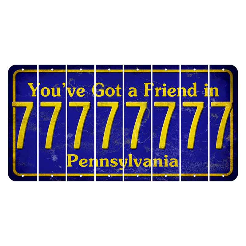 Pennsylvania Youve Got a Friend Cut License Plate Strips (Set of 8) 7