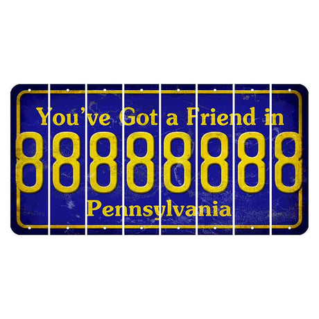 Pennsylvania Youve Got a Friend Cut License Plate Strips (Set of 8) 8