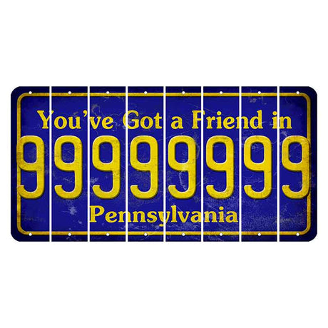 Pennsylvania Youve Got a Friend Cut License Plate Strips (Set of 8) 9