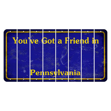 Pennsylvania Youve Got a Friend Cut License Plate Strips (Set of 8) Blank