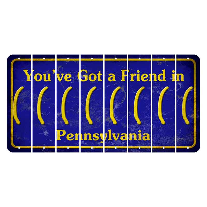 Pennsylvania Youve Got a Friend Cut License Plate Strips (Set of 8) Parenthesis - Left