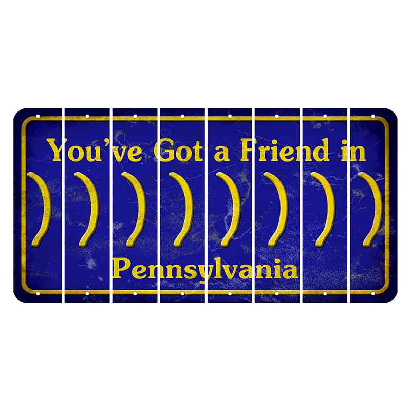 Pennsylvania Youve Got a Friend Cut License Plate Strips (Set of 8) Parenthesis - Right