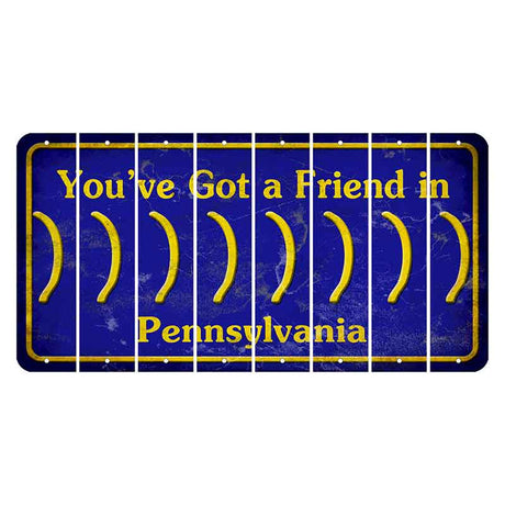 Pennsylvania Youve Got a Friend Cut License Plate Strips (Set of 8) Parenthesis - Right