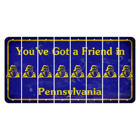 Pennsylvania Youve Got a Friend Cut License Plate Strips (Set of 8) Santa Claus