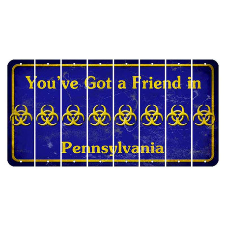 Pennsylvania Youve Got a Friend Cut License Plate Strips (Set of 8) Radioactive