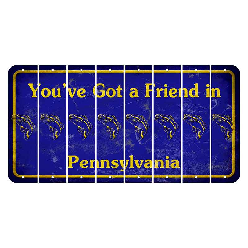 Pennsylvania Youve Got a Friend Cut License Plate Strips (Set of 8) Fish