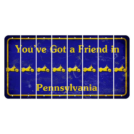 Pennsylvania Youve Got a Friend Cut License Plate Strips (Set of 8) Motorcycle