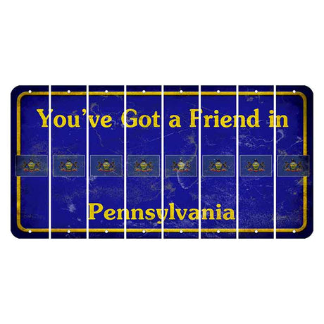 Pennsylvania Youve Got a Friend Cut License Plate Strips (Set of 8) State Flag