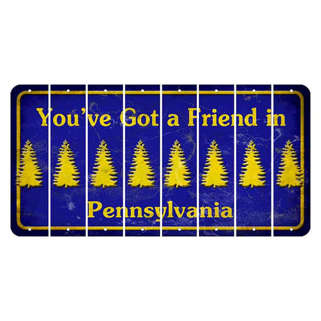 Pennsylvania Youve Got a Friend Cut License Plate Strips (Set of 8) Pine Tree