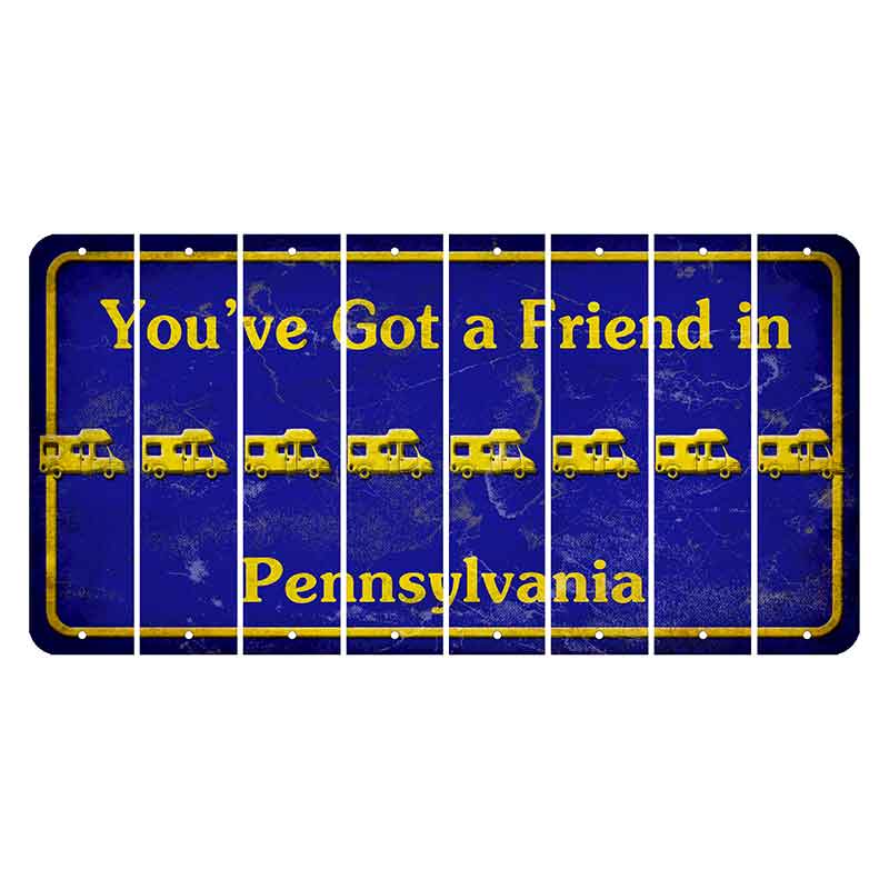 Pennsylvania Youve Got a Friend Cut License Plate Strips (Set of 8) Camper