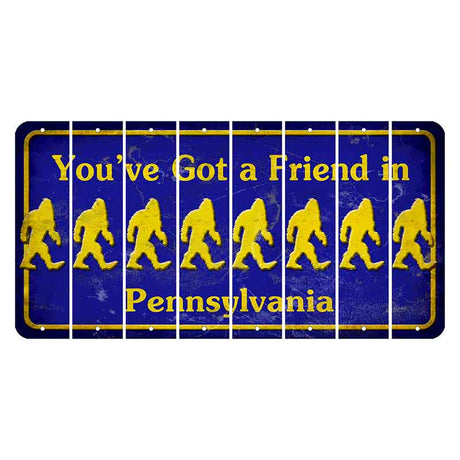 Pennsylvania Youve Got a Friend Cut License Plate Strips (Set of 8) Bigfoot