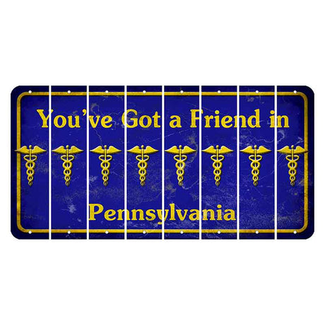 Pennsylvania Youve Got a Friend Cut License Plate Strips (Set of 8) Caduceus