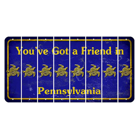 Pennsylvania Youve Got a Friend Cut License Plate Strips (Set of 8) Sea Turtle