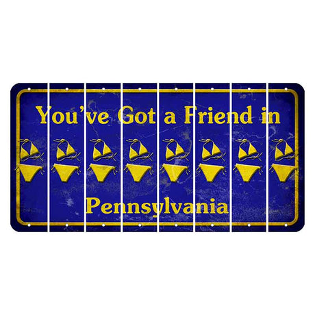 Pennsylvania Youve Got a Friend Cut License Plate Strips (Set of 8) Bikini