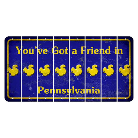 Pennsylvania Youve Got a Friend Cut License Plate Strips (Set of 8) Squirrel