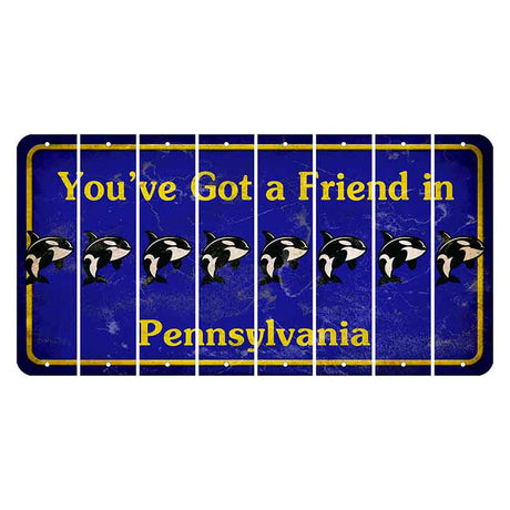 Pennsylvania Youve Got a Friend Cut License Plate Strips (Set of 8) Whale