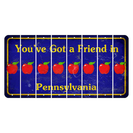 Pennsylvania Youve Got a Friend Cut License Plate Strips (Set of 8) Apple