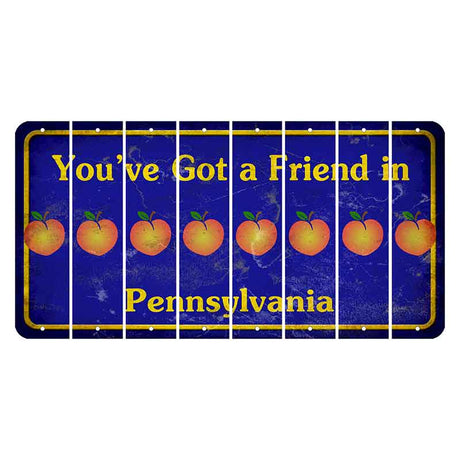 Pennsylvania Youve Got a Friend Cut License Plate Strips (Set of 8) Peach