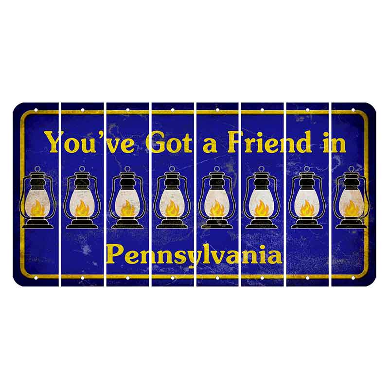 Pennsylvania Youve Got a Friend Cut License Plate Strips (Set of 8) Lantern