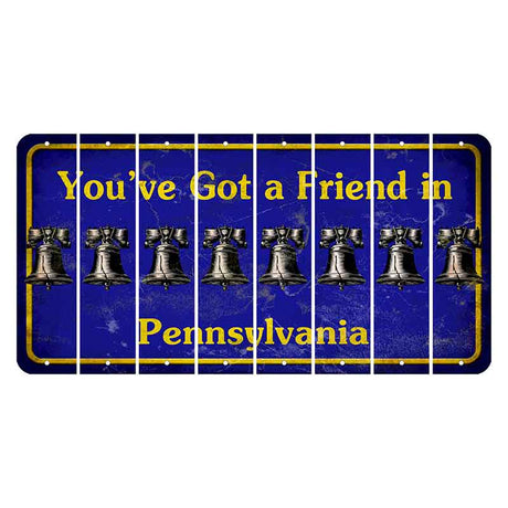 Pennsylvania Youve Got a Friend Cut License Plate Strips (Set of 8) Liberty Bell