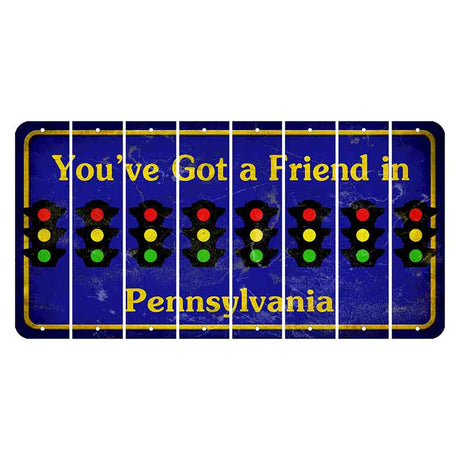 Pennsylvania Youve Got a Friend Cut License Plate Strips (Set of 8) Traffic Light