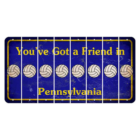 Pennsylvania Youve Got a Friend Cut License Plate Strips (Set of 8) Volleyball