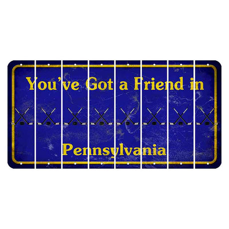 Pennsylvania Youve Got a Friend Cut License Plate Strips (Set of 8) Hockey