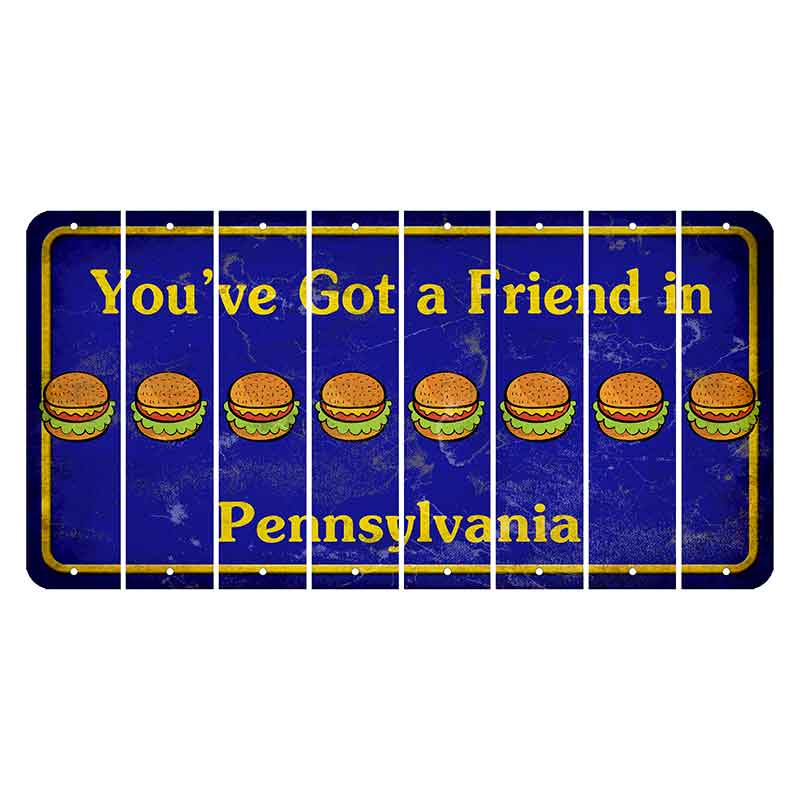 Pennsylvania Youve Got a Friend Cut License Plate Strips (Set of 8) Hamburger