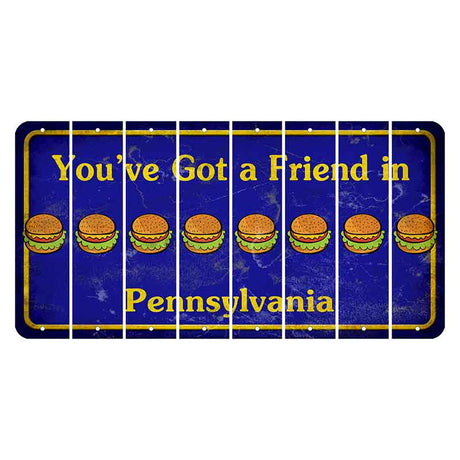 Pennsylvania Youve Got a Friend Cut License Plate Strips (Set of 8) Hamburger