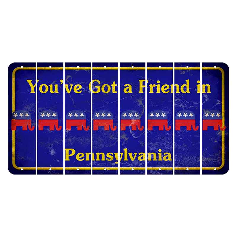 Pennsylvania Youve Got a Friend Cut License Plate Strips (Set of 8) Republican